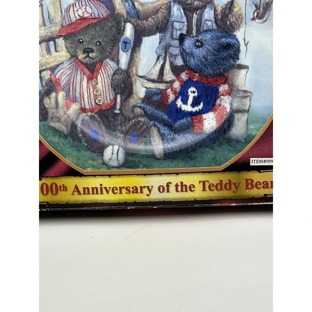Vtg Dan Dee Anniversary of the Teddy Bear Collectors Plate Boys Baseball Fishing